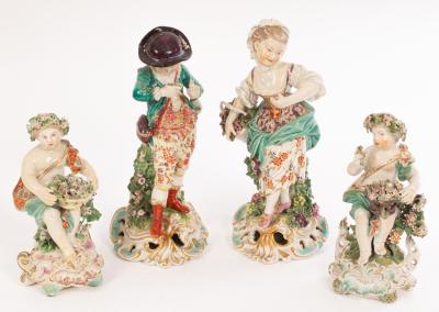 A pair of Derby figures of