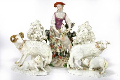 A pair of Derby gilt and white