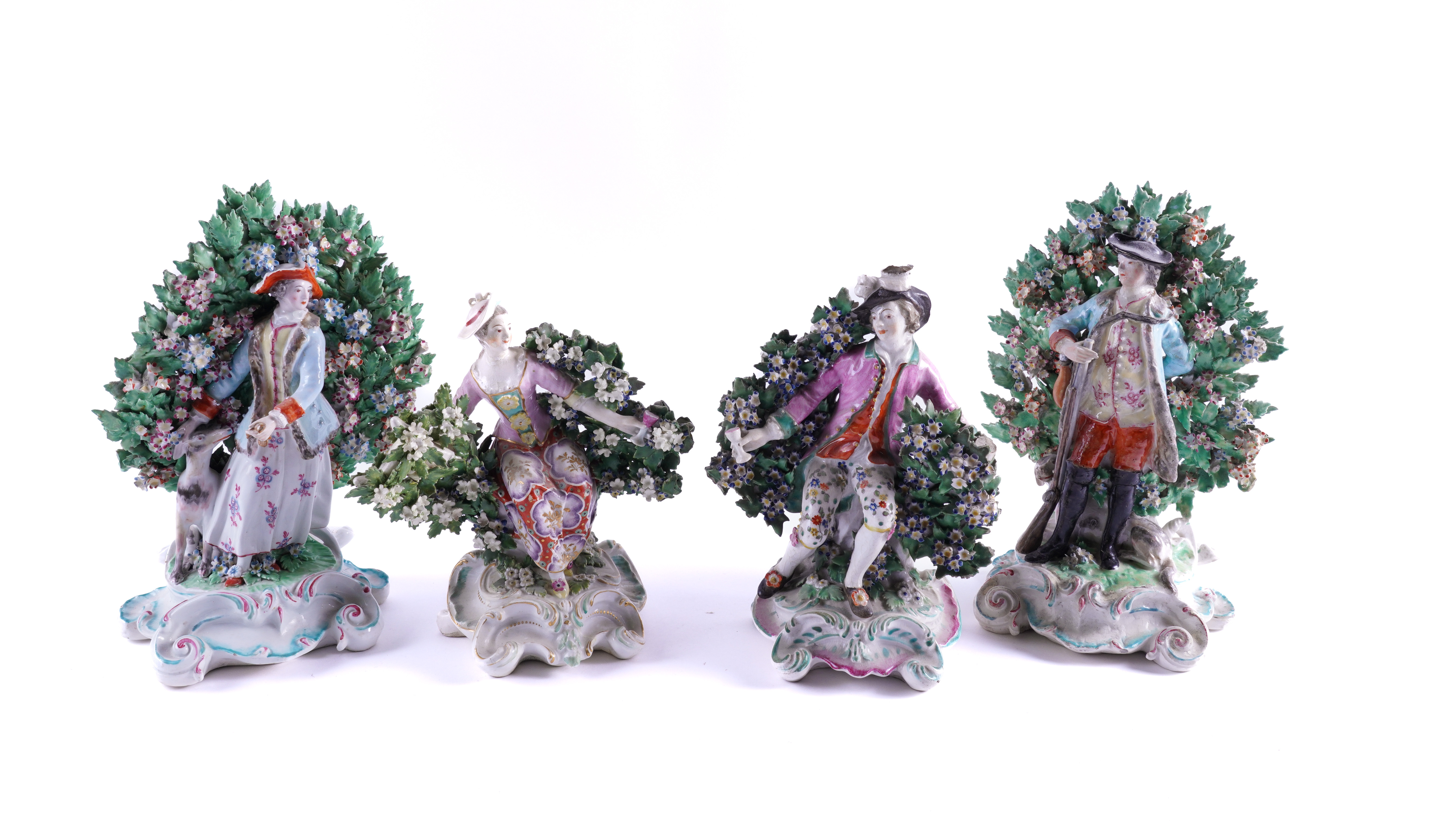 A PAIR OF DERBY PORCELAIN FIGURES