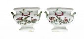A PAIR OF DERBY SALT CELLARS<b