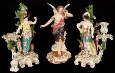 A pair of Derby style candlestick