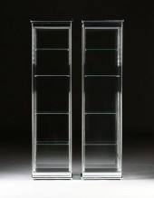 A PAIR OF DIA GLASS AND CHROME