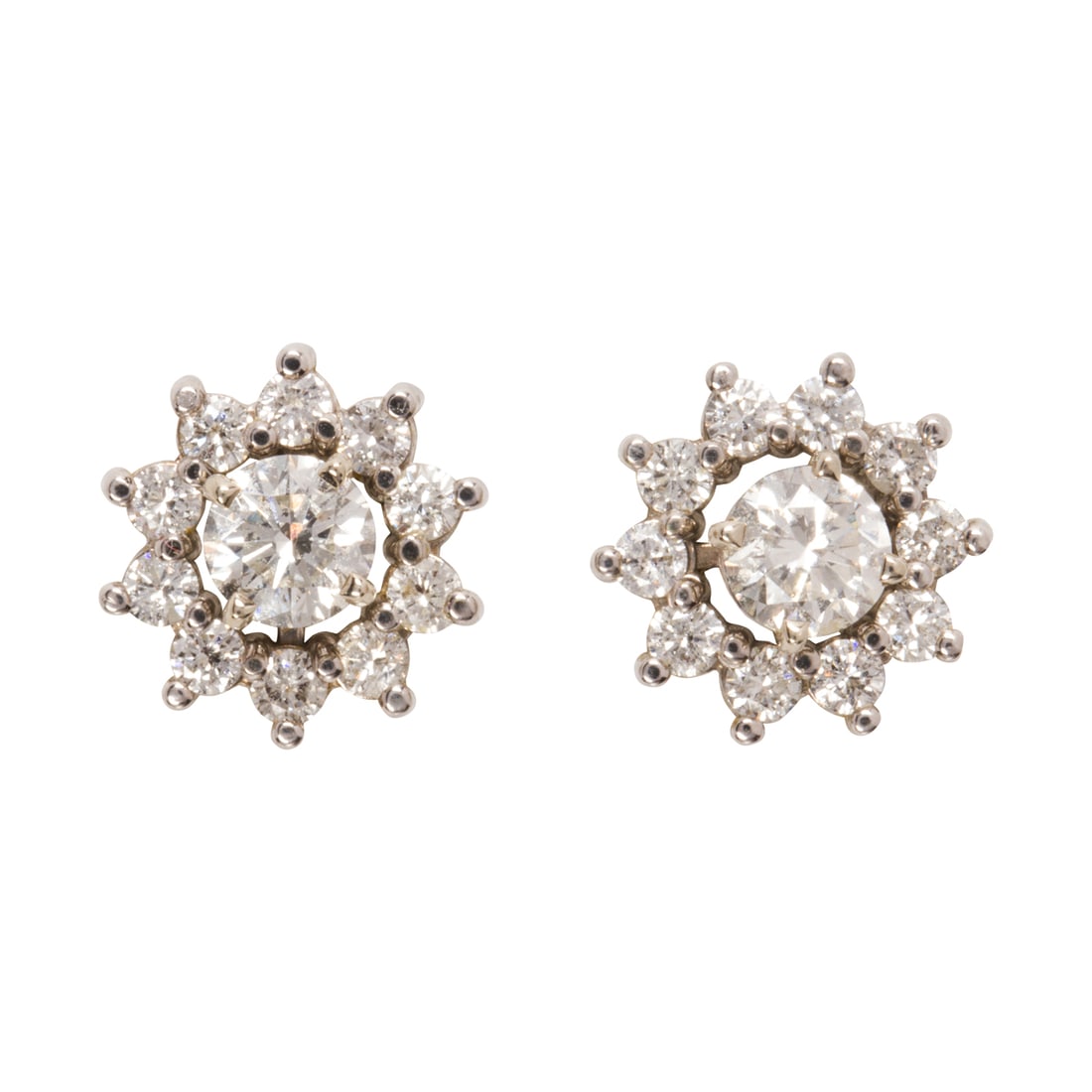 A PAIR OF DIAMOND AND 14K WHITE