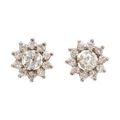 A PAIR OF DIAMOND AND 14K WHIT