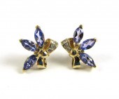A PAIR OF DIAMOND AND TANZANIT