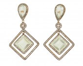 A PAIR OF DIAMOND AND GREEN QU