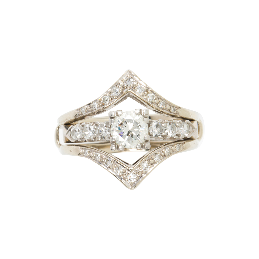A PAIR OF DIAMOND AND PLATINUM