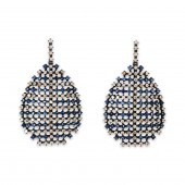 A PAIR OF DIAMOND AND SAPPHIRE