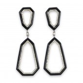 A PAIR OF DIAMOND AND BLACK CH