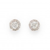 A PAIR OF DIAMOND AND EIGHTEEN