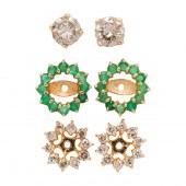 A PAIR OF DIAMOND AND 14K GOLD