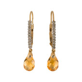 A PAIR OF DIAMOND, CITRINE AND