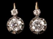 A pair of diamond earrings, ea