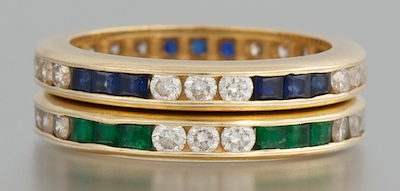 A Pair of Diamond Sapphire and