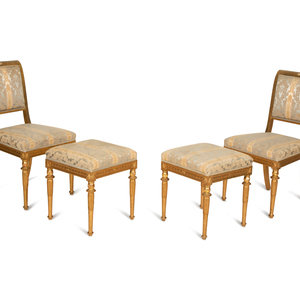 A Pair of Directoire Style Giltwood