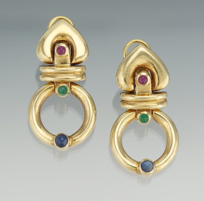 A Pair of Door Knocker Earrings 14k