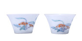 A PAIR OF DOUCAI 'FLORAL' WINE