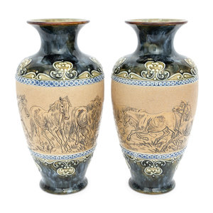 A Pair of Doulton Pottery Vases