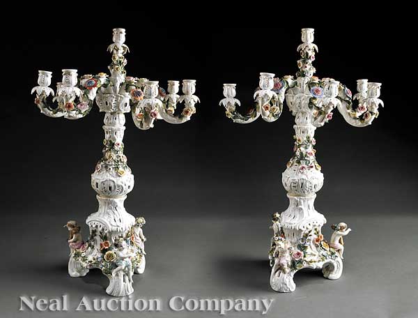 A Pair of Dresden Porcelain