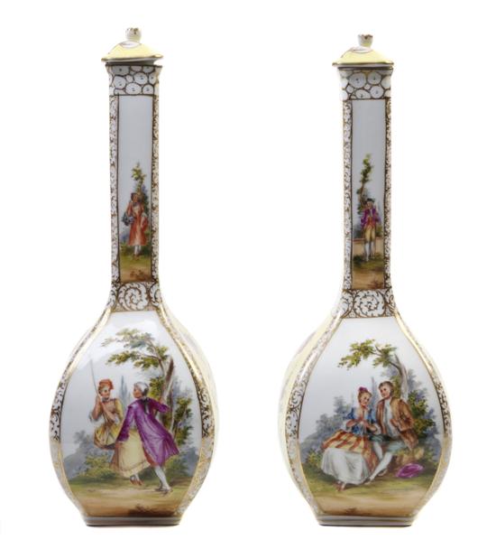 A Pair of Dresden Porcelain