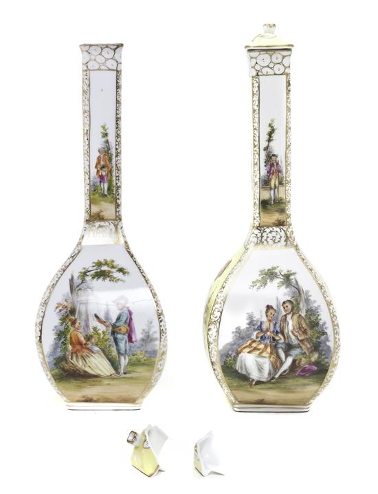 A Pair of Dresden Porcelain