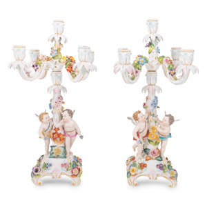A Pair of Dresden Porcelain