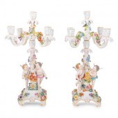 A Pair of Dresden Porcelain Ca