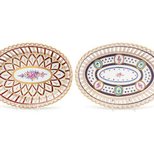 A Pair of Dresden Porcelain Baskets