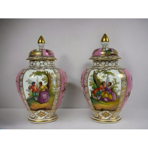 A PAIR OF DRESDEN PORCELAIN