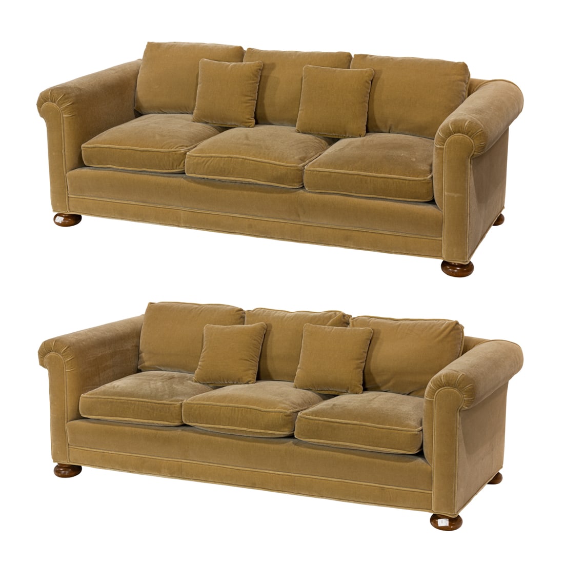A PAIR OF DUNBAR ROLLED ARM
