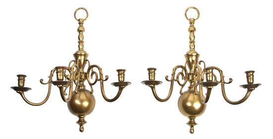 A Pair of Dutch Baroque Three-Light