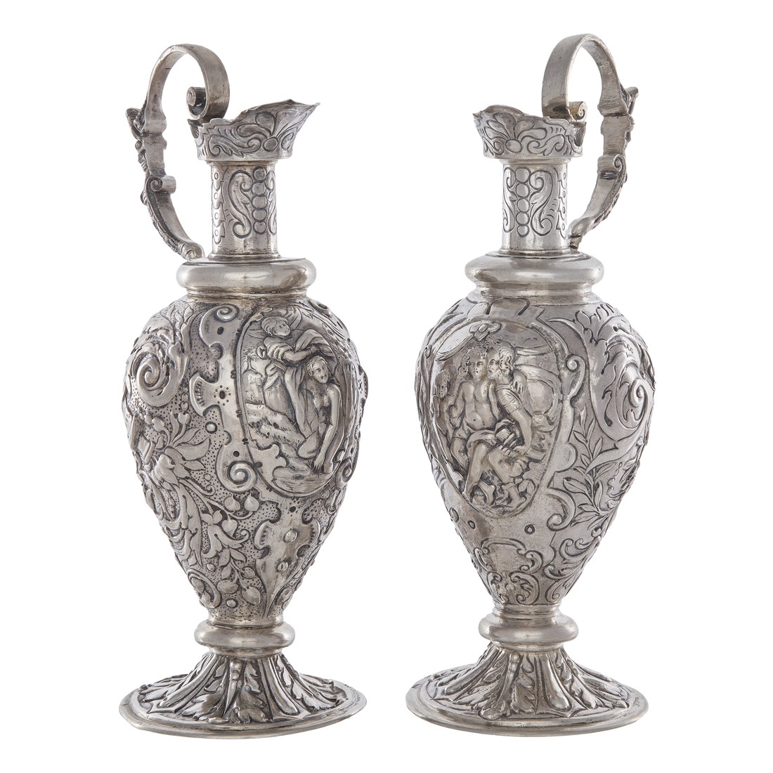 A PAIR OF DUTCH SILVER EWERS