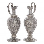 A PAIR OF DUTCH SILVER EWERS F