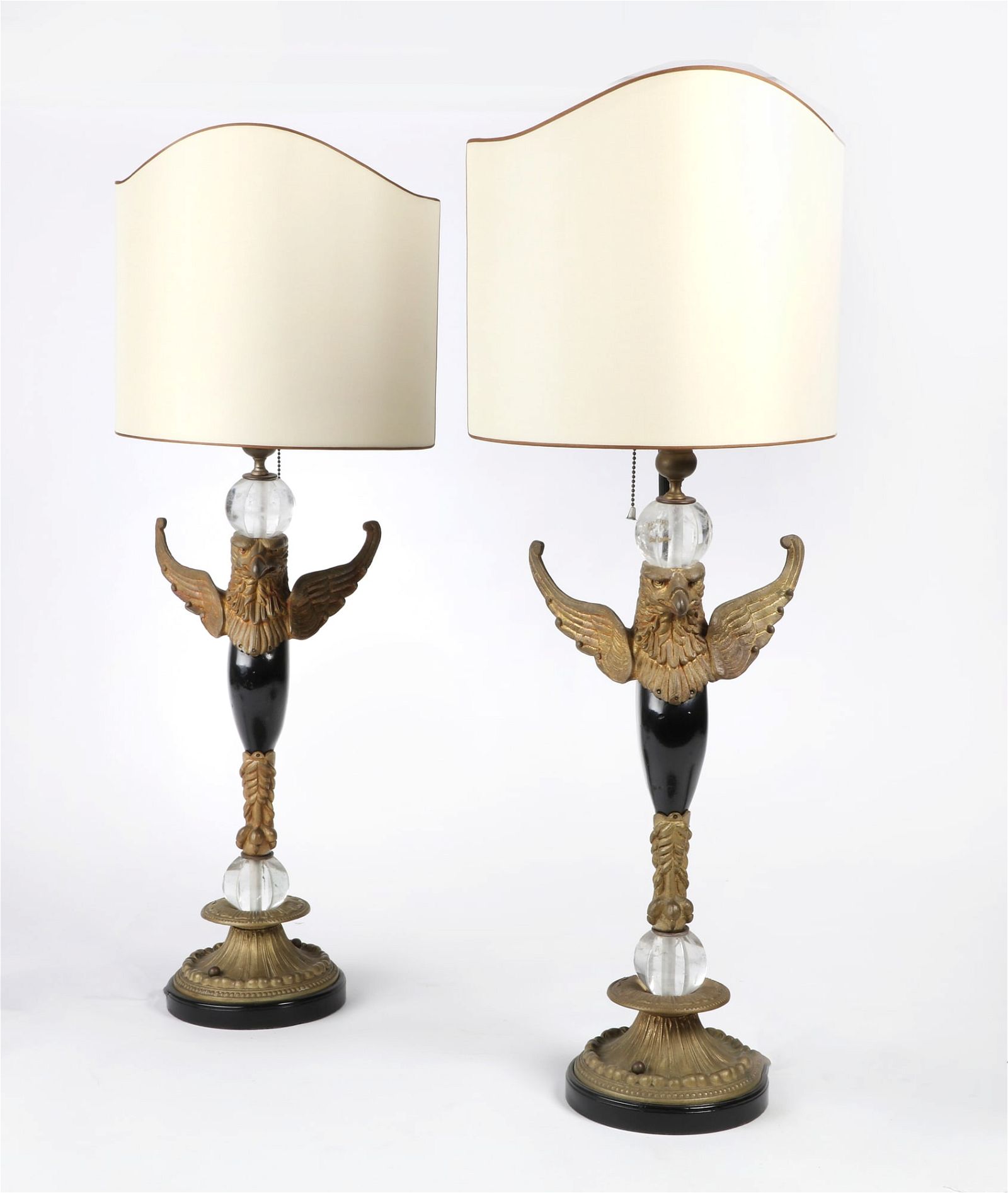 A PAIR OF EAGLE FORM TABLE LAMPSA