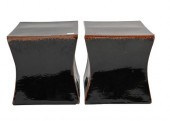 A PAIR OF EARTHENWARE GARDEN S