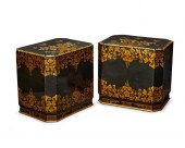 A PAIR OF EAST ASIAN LACQUERED