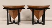 A PAIR OF EBONISED PYRAMID STY