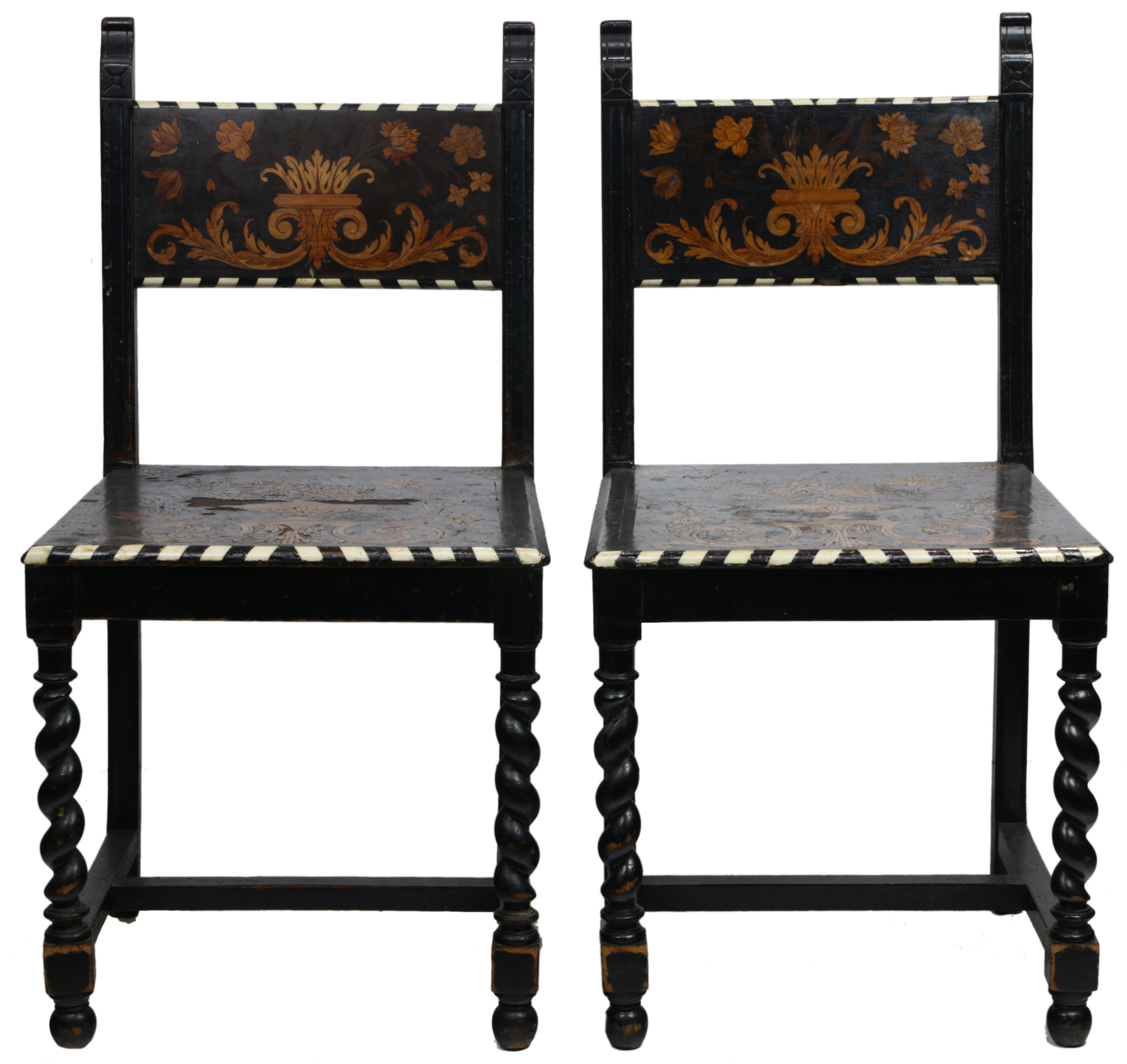 A PAIR OF EBONIZED  ITALIAN