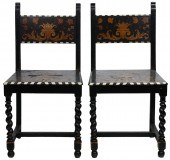 A PAIR OF EBONIZED  ITALIAN IN