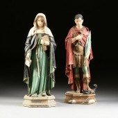 A PAIR OF ECCLESIASTICAL PAINT