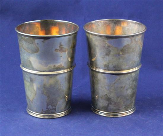 A pair of Edwardian silver
