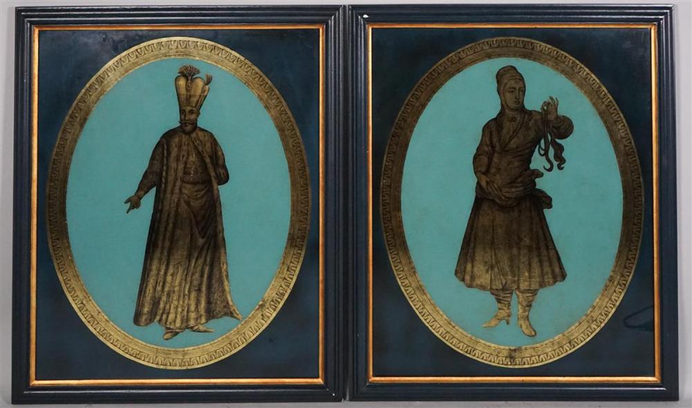 A PAIR OF EGLOMISE TURKISH