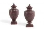 A PAIR OF EGYPTIAN PORPHYRY UR