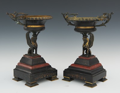 A Pair of Egyptian Revival Compotes