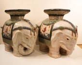 A PAIR OF ELEPHANT GARDEN STOO