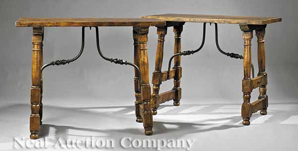 A Pair of Elm Tables in the Spanish