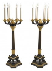 A Pair of Empire Gilt and Pati