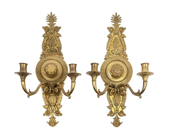 A Pair of Empire Gilt Bronze