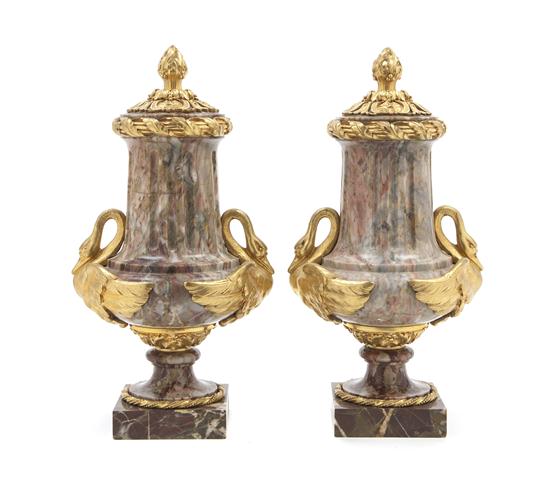 A Pair of Empire Gilt Bronze