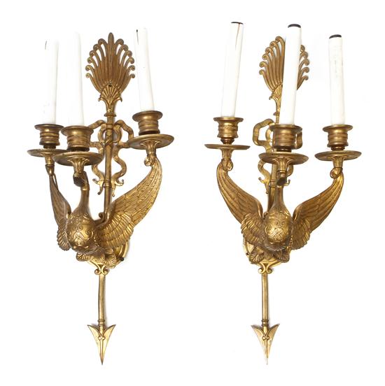 A Pair of Empire Style Gilt